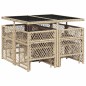 vidaXL 9-tlg. Garten-Essgruppe mit Kissen Beige Poly Rattan vidaXL 9-tlg. Garten-Essgruppe mit Kissen Beige Poly Rattan
