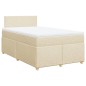vidaXL Boxspringbett mit Matratze Creme 120x190 cm Stoff vidaXL Boxspringbett mit Matratze Creme 120x190 cm Stoff