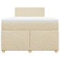 vidaXL Boxspringbett mit Matratze Creme 120x190 cm Stoff vidaXL Boxspringbett mit Matratze Creme 120x190 cm Stoff