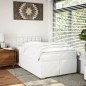 vidaXL Boxspringbett mit Matratze Weiß 120x190 cm Kunstleder