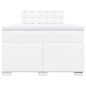 vidaXL Boxspringbett mit Matratze Weiß 120x190 cm Kunstleder