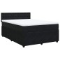 vidaXL Boxspringbett mit Matratze Schwarz 160x200 cm Samt vidaXL Boxspringbett mit Matratze Schwarz 160x200 cm Samt
