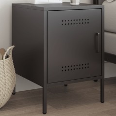 vidaXL Nachttisch Schwarz 36x39x50,5 cm Stahl
