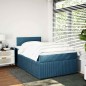 vidaXL Boxspringbett mit Matratze Blau 120x190 cm Samt vidaXL Boxspringbett mit Matratze Blau 120x190 cm Samt