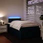 vidaXL Boxspringbett mit Matratze Blau 120x190 cm Samt vidaXL Boxspringbett mit Matratze Blau 120x190 cm Samt