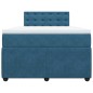 vidaXL Boxspringbett mit Matratze Blau 120x190 cm Samt vidaXL Boxspringbett mit Matratze Blau 120x190 cm Samt