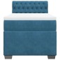 vidaXL Boxspringbett mit Matratze Dunkelblau 80x200 cm Samt