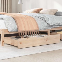 vidaXL Bettschubladen mit Rollen 2 Stk. 95x55x17 cm Massivholz Kiefer