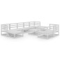 10-tlg. Garten-Lounge-Set Weiß Massivholz Kiefer 10-tlg. Garten-Lounge-Set Weiß Massivholz Kiefer