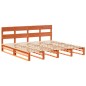 vidaXL Massivholzbett ohne Matratze Wachsbraun 200x200 Kiefernholz vidaXL Massivholzbett ohne Matratze Wachsbraun 200x200 Kiefernholz