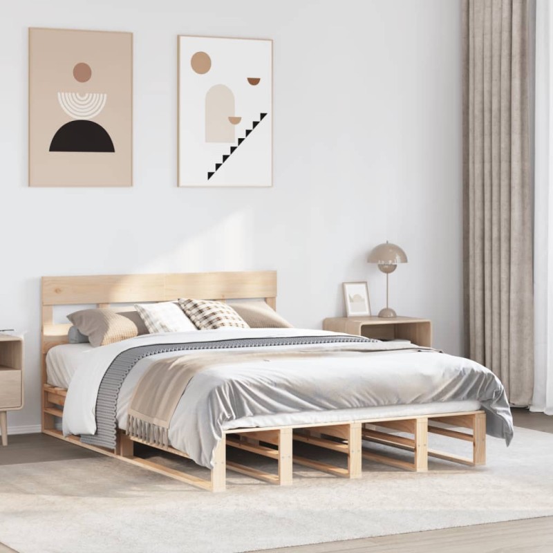 vidaXL Massivholzbett ohne Matratze 140x190 cm Kiefernholz vidaXL Massivholzbett ohne Matratze 140x190 cm Kiefernholz