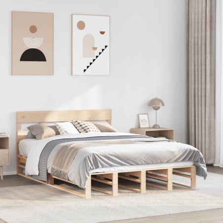 vidaXL Massivholzbett ohne Matratze 140x190 cm Kiefernholz
