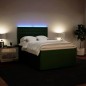 vidaXL Boxspringbett mit Matratze Dunkelgrün 140x200 cm Samt