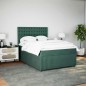 vidaXL Boxspringbett mit Matratze Dunkelgrün 140x200 cm Samt
