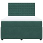 vidaXL Boxspringbett mit Matratze Dunkelgrün 140x200 cm Samt