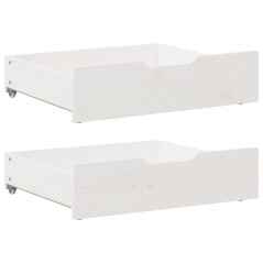 vidaXL Bettschubladen 2 Stk. Weiß 65x55x17 cm Massivholz Kiefer
