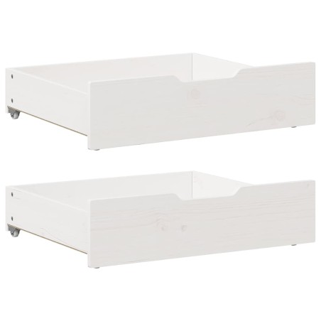 vidaXL Bettschubladen 2 Stk. Weiß 65x55x17 cm Massivholz Kiefer