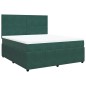 vidaXL Boxspringbett mit Matratze Dunkelgrün 180x200 cm Samt