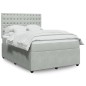vidaXL Boxspringbett mit Matratze Hellgrau 140x190 cm Samt