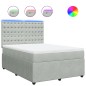 vidaXL Boxspringbett mit Matratze Hellgrau 140x190 cm Samt