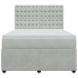 vidaXL Boxspringbett mit Matratze Hellgrau 140x190 cm Samt