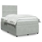 vidaXL Boxspringbett mit Matratze Hellgrau 120x190 cm Samt vidaXL Boxspringbett mit Matratze Hellgrau 120x190 cm Samt