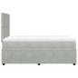 vidaXL Boxspringbett mit Matratze Hellgrau 120x190 cm Samt vidaXL Boxspringbett mit Matratze Hellgrau 120x190 cm Samt