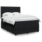 vidaXL Boxspringbett mit Matratze Schwarz 160x200 cm Samt vidaXL Boxspringbett mit Matratze Schwarz 160x200 cm Samt