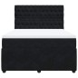 vidaXL Boxspringbett mit Matratze Schwarz 160x200 cm Samt vidaXL Boxspringbett mit Matratze Schwarz 160x200 cm Samt
