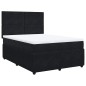 vidaXL Boxspringbett mit Matratze Schwarz 160x200 cm Samt vidaXL Boxspringbett mit Matratze Schwarz 160x200 cm Samt