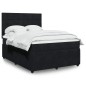 vidaXL Boxspringbett mit Matratze Schwarz 160x200 cm Samt vidaXL Boxspringbett mit Matratze Schwarz 160x200 cm Samt