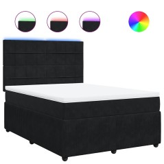 vidaXL Boxspringbett mit Matratze Schwarz 160x200 cm Samt