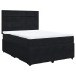 vidaXL Boxspringbett mit Matratze Schwarz 160x200 cm Samt vidaXL Boxspringbett mit Matratze Schwarz 160x200 cm Samt