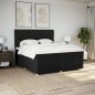 vidaXL Boxspringbett mit Matratze Schwarz 200x200 cm Stoff vidaXL Boxspringbett mit Matratze Schwarz 200x200 cm Stoff