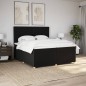 vidaXL Boxspringbett mit Matratze Schwarz 200x200 cm Stoff vidaXL Boxspringbett mit Matratze Schwarz 200x200 cm Stoff
