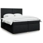 vidaXL Boxspringbett mit Matratze Schwarz 200x200 cm Stoff vidaXL Boxspringbett mit Matratze Schwarz 200x200 cm Stoff