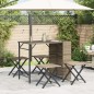 vidaXL 5-tlg. Garten-Essgruppe Klappbar Beige Poly Rattan vidaXL 5-tlg. Garten-Essgruppe Klappbar Beige Poly Rattan