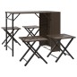 vidaXL 5-tlg. Garten-Essgruppe Klappbar Braun Poly Rattan vidaXL 5-tlg. Garten-Essgruppe Klappbar Braun Poly Rattan