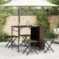 vidaXL 5-tlg. Garten-Essgruppe Klappbar Braun Poly Rattan vidaXL 5-tlg. Garten-Essgruppe Klappbar Braun Poly Rattan