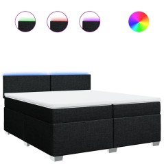 vidaXL Boxspringbett mit Matratze Schwarz 200x200 cm Stoff