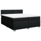 vidaXL Boxspringbett mit Matratze Schwarz 200x200 cm Stoff vidaXL Boxspringbett mit Matratze Schwarz 200x200 cm Stoff