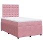 vidaXL Boxspringbett mit Matratze Rosa 120x190 cm Samt vidaXL Boxspringbett mit Matratze Rosa 120x190 cm Samt