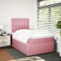 vidaXL Boxspringbett mit Matratze Rosa 120x190 cm Samt vidaXL Boxspringbett mit Matratze Rosa 120x190 cm Samt