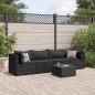 vidaXL 5-tlg. Garten-Lounge-Set mit Kissen Schwarz Poly Rattan vidaXL 5-tlg. Garten-Lounge-Set mit Kissen Schwarz Poly Rattan