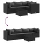 vidaXL 5-tlg. Garten-Lounge-Set mit Kissen Schwarz Poly Rattan vidaXL 5-tlg. Garten-Lounge-Set mit Kissen Schwarz Poly Rattan