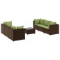 vidaXL 7-tlg. Garten-Lounge-Set mit Kissen Braun Poly Rattan vidaXL 7-tlg. Garten-Lounge-Set mit Kissen Braun Poly Rattan