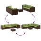 vidaXL 7-tlg. Garten-Lounge-Set mit Kissen Braun Poly Rattan vidaXL 7-tlg. Garten-Lounge-Set mit Kissen Braun Poly Rattan