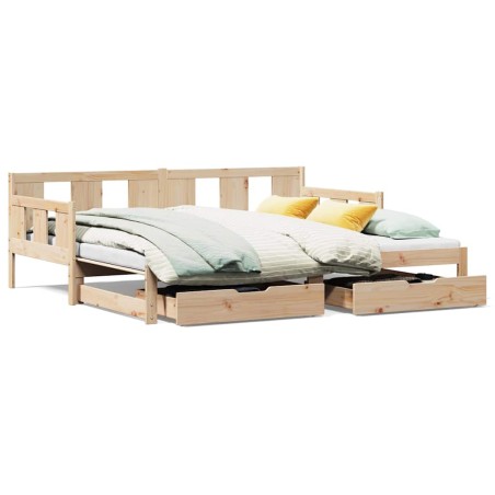 vidaXL Tagesbett Ausziehbar mit Schubladen ohne Matratze 90x200 cm