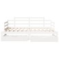 vidaXL Tagesbett Ausziehbar mit Schubladen ohne Matratze Weiß 90x200cm vidaXL Tagesbett Ausziehbar mit Schubladen ohne Matratze Weiß 90x200cm