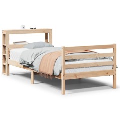 vidaXL Bettgestell mit Kopfteil ohne Matratze 75x190 cm